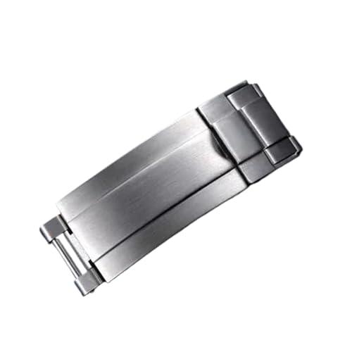 MCNVNEFSAW 904L Stahl Faltschließe Glide Lock Uhrenarmband Armband Faltschließe 9X9mm Verschluss(Frosted silver) von MCNVNEFSAW