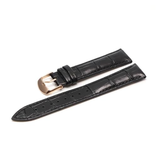 MCNVNEFSAW Armband 18mm 20m 22mm Uhrenarmband 24mm Echtlederarmband Armbanduhr Damenarmband Uhrenarmband(Black RG,22mm) von MCNVNEFSAW