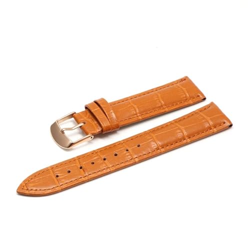 MCNVNEFSAW Armband 18mm 20m 22mm Uhrenarmband 24mm Echtlederarmband Armbanduhr Damenarmband Uhrenarmband(Light Brown RG,16mm) von MCNVNEFSAW