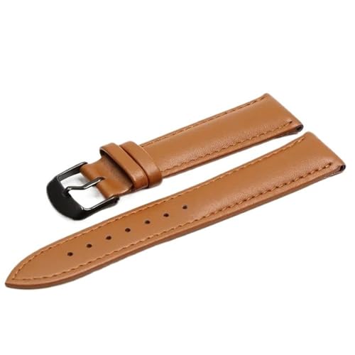 MCNVNEFSAW Braunes Lederarmband mit Roségold-Verschlussarmband 18 mm 20 Uhrenarmband 22 for alle Uhren Uhrenarmband(Light Brown BK,16mm) von MCNVNEFSAW