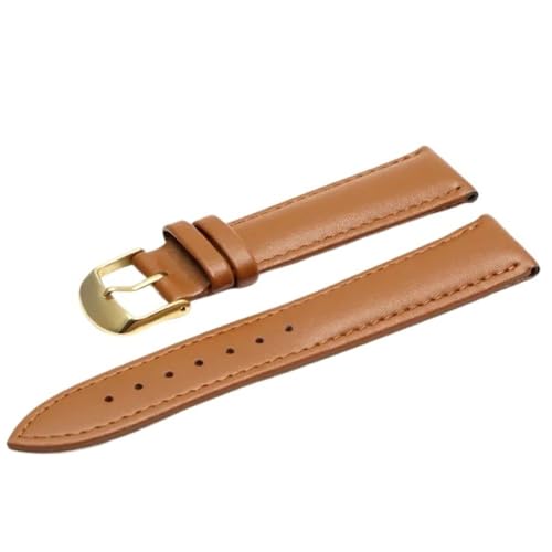 MCNVNEFSAW Braunes Lederarmband mit Roségold-Verschlussarmband 18 mm 20 Uhrenarmband 22 for alle Uhren Uhrenarmband(Light Brown G,14mm) von MCNVNEFSAW