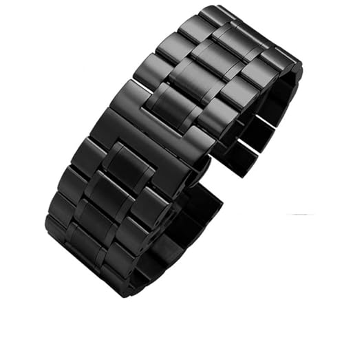 MCNVNEFSAW Edelstahl-Armband passend for Diesel DZ7263 DZ7330 DZ4358 Uhrenarmband Schwarz Silber 22 mm 24 mm 26 mm 28 mm 30 mm 32 mm Uhrenarmband(B-black,22mm) von MCNVNEFSAW
