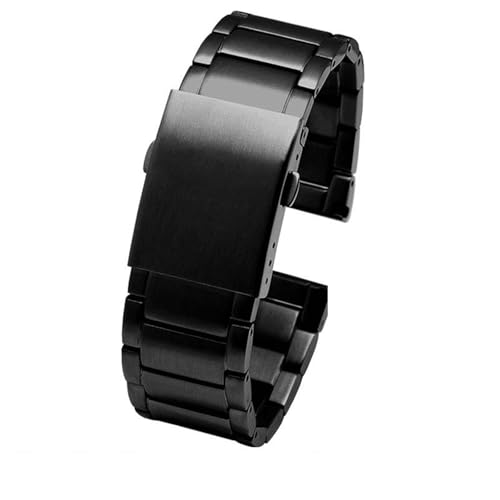 MCNVNEFSAW Edelstahl-Armband passend for Diesel DZ7263 DZ7330 DZ4358 Uhrenarmband Schwarz Silber 22 mm 24 mm 26 mm 28 mm 30 mm 32 mm Uhrenarmband(schwarz,26mm) von MCNVNEFSAW