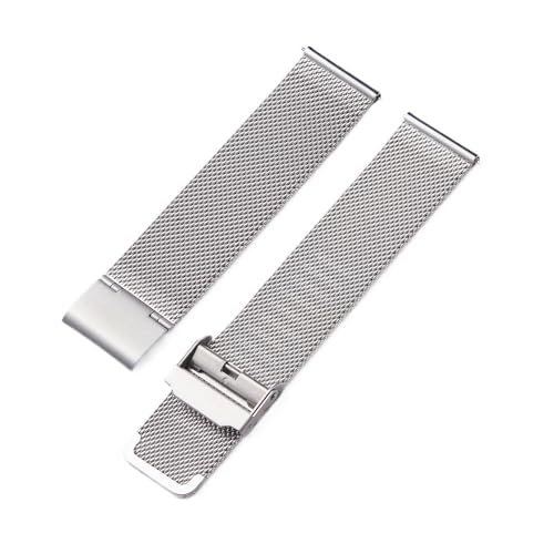 MCNVNEFSAW Edelstahl Uhrenarmband 20mm 22mm Herren Damen Ersatzarmband Woven Mesh Armband Uhrenarmband(Silver,22mm) von MCNVNEFSAW