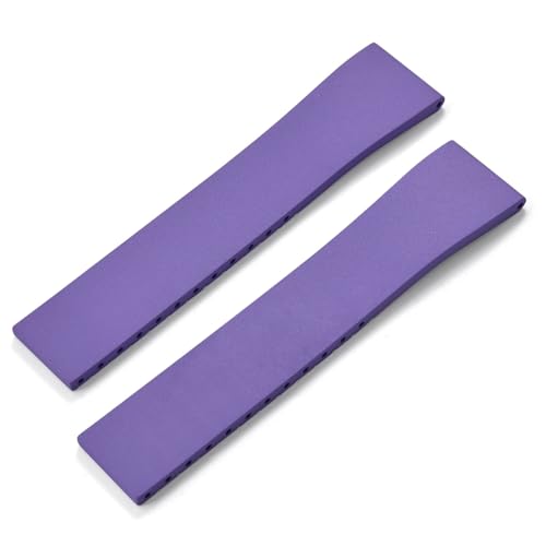 MCNVNEFSAW Fluorkautschuk-Uhrenarmband CTS FKM-Armband 16 18 19 20 21 22 mm, zuschneidbar, Schnellverschluss, verstellbar, Universalarmband, schwarze Schnalle Verschluss(Purple1 No Buckle,21mmx18mm) von MCNVNEFSAW