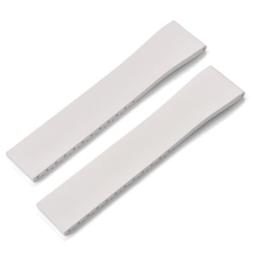 MCNVNEFSAW Fluorkautschuk-Uhrenarmband CTS FKM-Armband 16 18 19 20 21 22 mm, zuschneidbar, Schnellverschluss, verstellbar, Universalarmband, schwarze Schnalle Verschluss(White No Buckle,19mmx16mm) von MCNVNEFSAW