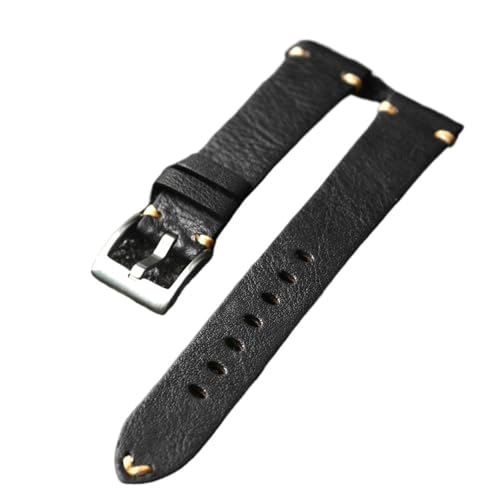 MCNVNEFSAW Handgemachtes Lederarmband aus Rindsleder for der Hauptschicht, 20, 22, 18 mm. Weiches braun-schwarz-kastanienbraunes Herrenarmband Uhrenarmband(Brack,20mm) von MCNVNEFSAW