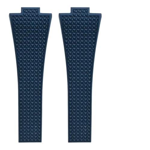 MCNVNEFSAW Kautschukarmband passend for TISSOT PRX Powermatic 35 mm 40 mm Uhren 11 mm 12 mm Schnellverschluss-Federschnalle Marineblau Schwarze Uhrenarmbänder Verschluss(Navy,12MM_GOLD BUCKLE) von MCNVNEFSAW