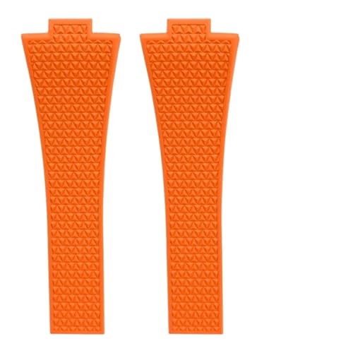 MCNVNEFSAW Kautschukarmband passend for TISSOT PRX Powermatic 35 mm 40 mm Uhren 11 mm 12 mm Schnellverschluss-Federschnalle Marineblau Schwarze Uhrenarmbänder Verschluss(Orange,12MM_BLACK BUCKLE) von MCNVNEFSAW