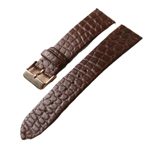 MCNVNEFSAW Lederarmband, 18 19 20 21 22MM Krokodil Schwarz Braun Schlank Herren Uhrenarmband Schnellverschluss, Armband Uhrenarmband(Brown rose gold,20mm) von MCNVNEFSAW
