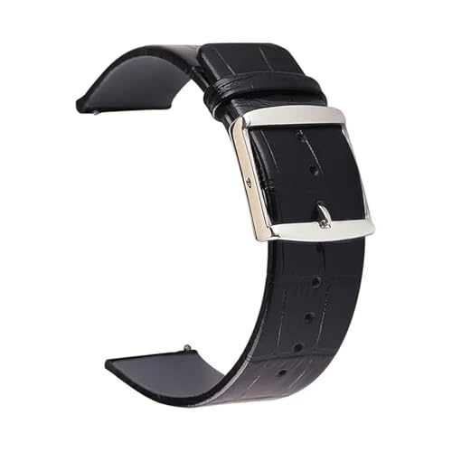 MCNVNEFSAW Lederarmband 14-24MM Passend for Samsung Galaxy Watch 20MM 22MM Uhrenarmband Schnellverschluss Z16 Uhrenarmband(Bamboo pattern black,20mm) von MCNVNEFSAW