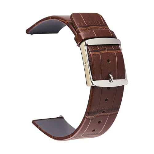 MCNVNEFSAW Lederarmband 14-24MM Passend for Samsung Galaxy Watch 20MM 22MM Uhrenarmband Schnellverschluss Z16 Uhrenarmband(Bamboo pattern brown,18mm) von MCNVNEFSAW