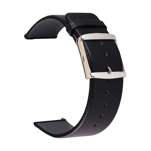 MCNVNEFSAW Lederarmband 14-24MM Passend for Samsung Galaxy Watch 20MM 22MM Uhrenarmband Schnellverschluss Z16 Uhrenarmband(Plain black,Samsung Gear sport) von MCNVNEFSAW