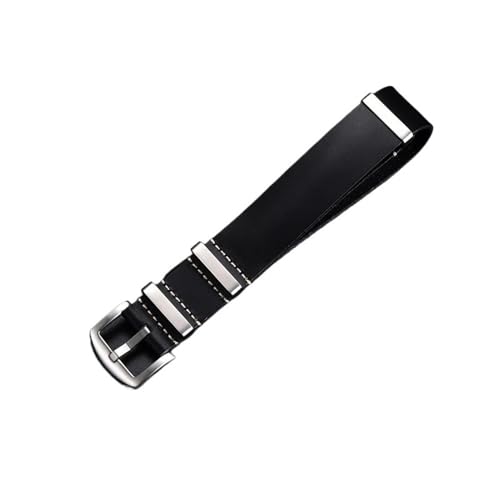 MCNVNEFSAW Lederarmband 18mm 20mm 22mm 24mm Vintage Armband Rindsleder Handgelenkriemen Ersatzzubehör Uhrenarmband Uhrenarmband(Black(silver),20mm) von MCNVNEFSAW