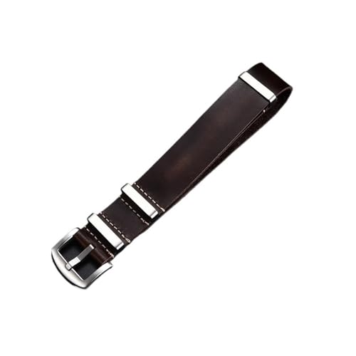 MCNVNEFSAW Lederarmband 18mm 20mm 22mm 24mm Vintage Armband Rindsleder Handgelenkriemen Ersatzzubehör Uhrenarmband Uhrenarmband(Dark Brown(silver),22mm) von MCNVNEFSAW