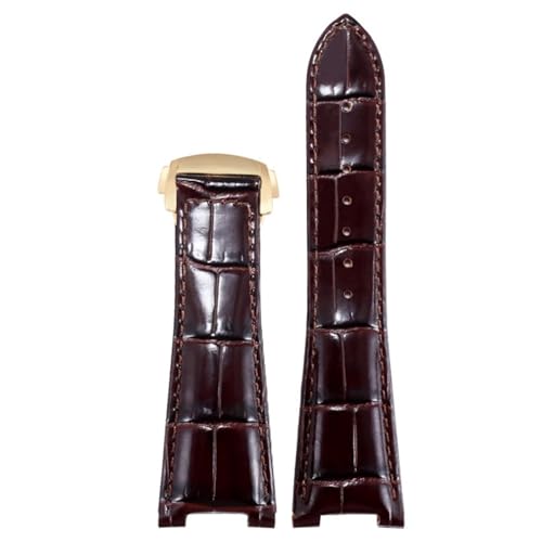 MCNVNEFSAW Lederarmband passend for Omega Constellation 131.33 Serie Armband Blaue Kerbe 25x18x13mm 25x18x14mm Uhrenarmband Uhrenarmband(Brown Gold,23X18x13) von MCNVNEFSAW