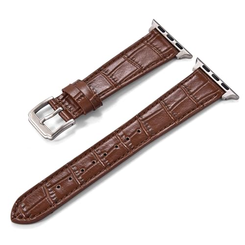 MCNVNEFSAW Lederarmband passend for Uhrenarmbänder 46 mm 42 mm 45 mm 41 mm 38 mm 40 mm 49 mm Verschluss(Brown,42-44-45-49-S10 46mm) von MCNVNEFSAW