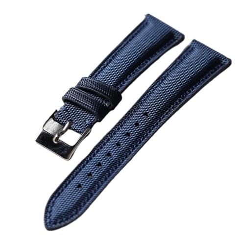 MCNVNEFSAW Oxford-Stoff + Echtlederarmband, 18 19 20 22 mm, weich und for Schnellverschluss, staubdicht, wasserdicht und verschleißfest. Uhrenarmband(C Silver Brack,19mm) von MCNVNEFSAW