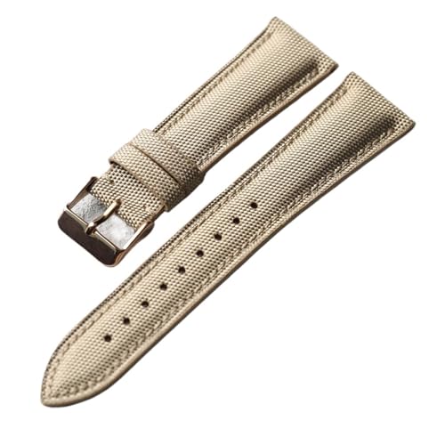 MCNVNEFSAW Oxford-Stoff + Echtlederarmband, 18 19 20 22 mm, weich und for Schnellverschluss, staubdicht, wasserdicht und verschleißfest. Uhrenarmband(F Rose gold,20mm) von MCNVNEFSAW