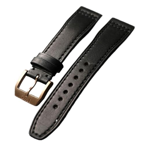MCNVNEFSAW Rindslederarmband Bronze Uhrenverschluss, 20MM 21MM 22MM, weiches Herren Vintage Lederarmband for Bronze Verschluss(Brack,22mm) von MCNVNEFSAW