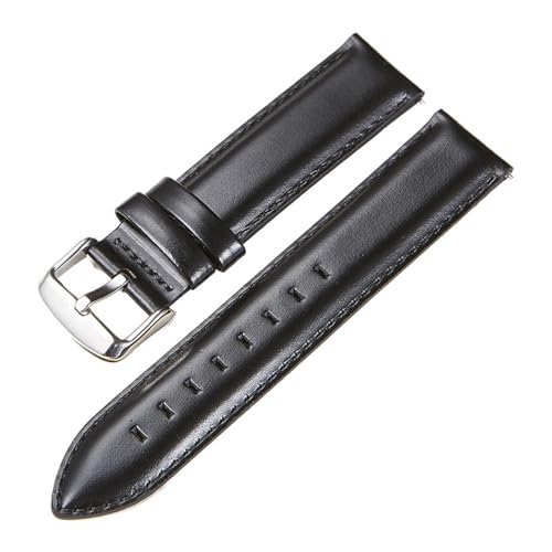 MCNVNEFSAW Uhrenarmbänder, 22 mm Uhrenarmband, Lederarmband, Schnellverschluss, Federsteg, 20 mm Uhrenarmband, passend for Samsung Galaxy Watch Uhrenarmband(Black-silver buckle,Samsung Gear S2) von MCNVNEFSAW