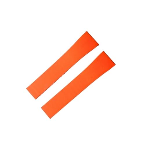 MCNVNEFSAW Uhrenarmband 18 19 20 21 22 mm Schnellverschluss-Schmetterlingsschnalle Uhrenarmbänder Armband for Zuschneiden Verschluss(Orange,22MM_SILVER BUCKLE) von MCNVNEFSAW