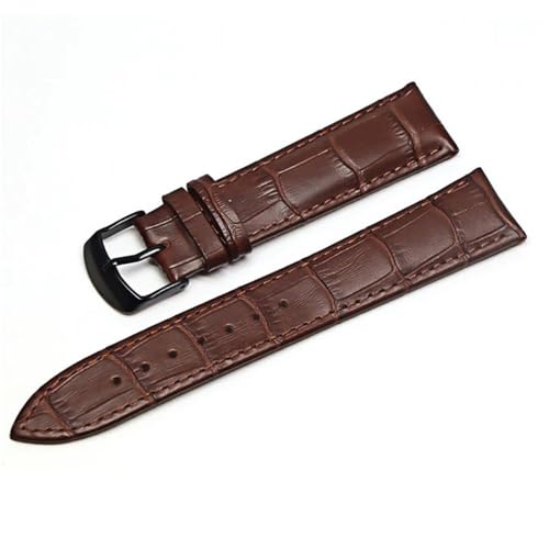 MCNVNEFSAW Uhrenarmband Echtlederarmbänder Uhrenarmbänder 12mm 14mm 16mm 18mm 20mm 22mm 24mm Uhrenzubehör Uhrenarmband(Brown-BK,12mm) von MCNVNEFSAW