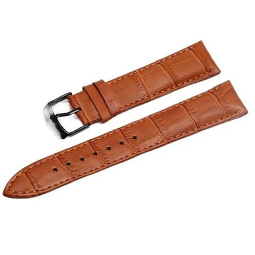 MCNVNEFSAW Uhrenarmband Echtlederarmbänder Uhrenarmbänder 12mm 14mm 16mm 18mm 20mm 22mm 24mm Uhrenzubehör Uhrenarmband(Light Brown-BK,16mm) von MCNVNEFSAW