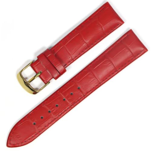 MCNVNEFSAW Uhrenarmband Echtlederarmbänder Uhrenarmbänder 12mm 14mm 16mm 18mm 20mm 22mm 24mm Uhrenzubehör Uhrenarmband(Red-G,22mm) von MCNVNEFSAW