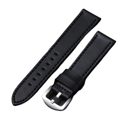 MCNVNEFSAW Uhrenarmband Sport Vintage Lederarmband Edelstahlschnalle Uhrenzubehör 18mm 20mm 22mm 24mm Uhrenarmband(A,24mm) von MCNVNEFSAW
