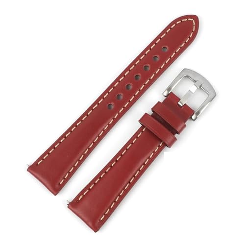 MCNVNEFSAW Vintage Echtleder Uhrenarmbänder Herren Damen Armband 18 19 20 21 22mm Handgefertigtes Uhrenarmband for Edelstahlschnalle Uhrenarmband(Black,20MM_M-120 80MM) von MCNVNEFSAW