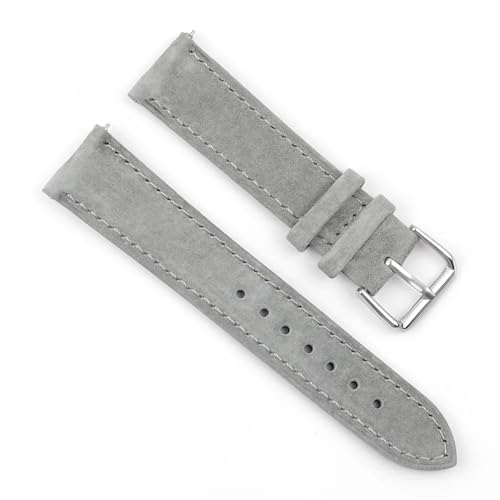 MCNVNEFSAW Wildleder-Armband 16 mm 17 mm 18 mm 19 mm 20 mm 22 mm Handgefertigtes Näh-Schnellverschluss-Uhrenarmband for Uhrenzubehör Uhrenarmband(Gary,17mm) von MCNVNEFSAW