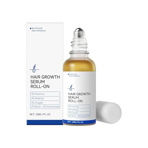 Haarwuchs-Essenz Roll-On 30 ml, eine Haarausfall reduzierende Pflege, die nicht abgespült werden muss, schnell einzieht und nicht fettet. Geeignet für Männer und Frauen und für alle Haartypen von MCNZNJONV