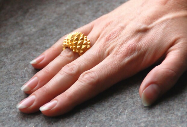 3D Print-Anweisung Gold Ring Ohrstecker Bolder von MCODEjewellery