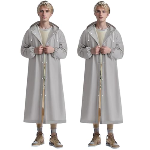 MCOLAFU 2 Stück Regenponcho,Regenponcho Eva Herren Damen Wasserdicht, Regenjacke Unisex Wiederverwendbar Regenmantel Poncho Regenbekleidung Regencape für Wandern Camping Radfahren Reisen von MCOLAFU