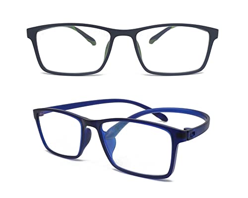 MCOORN Lesebrille Entspiegelt Groß Leicht für Herren mit Etui, Lesehilfe Flexibel Blaulichtfilter Rechteckig Robust, Dioptrien +3.5 von Mcoorn