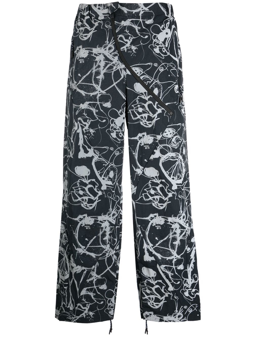 MCQ Gerade Hose mit abstraktem Print - Schwarz von MCQ