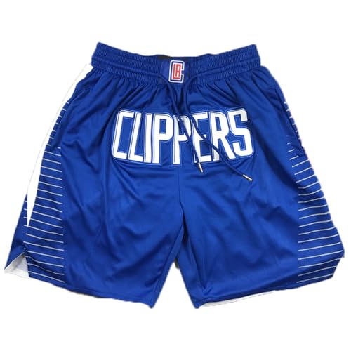 MCQOmcil Herren NBA Clippers Basketball Shorts hochelastische atmungsaktive Sporthose(XXL) von MCQOmcil