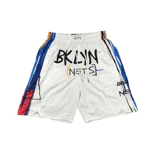 MCQOmcil Herren NBA Nets Basketball Shorts hochelastische atmungsaktive Sporthose(4,XL) von MCQOmcil
