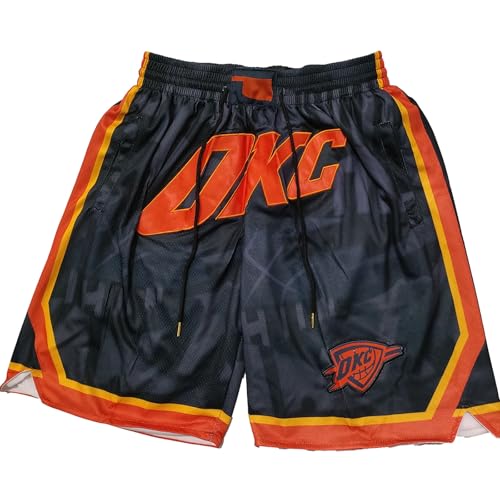 MCQOmcil Herren NBA Thunder Basketball Shorts hochelastische atmungsaktive Sporthose(3,M) von MCQOmcil