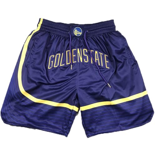 MCQOmcil Herren NBA Warriors Basketball Shorts hochelastische atmungsaktive Sporthose(XL) von MCQOmcil