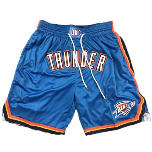 MCQOmcil Herren Thunder Basketball Shorts, hohe Elastizität, atmungsaktiv, Sporthose, Basketball Trainings Shorts, schnell trocknend, mit Taschen(S) von MCQOmcil