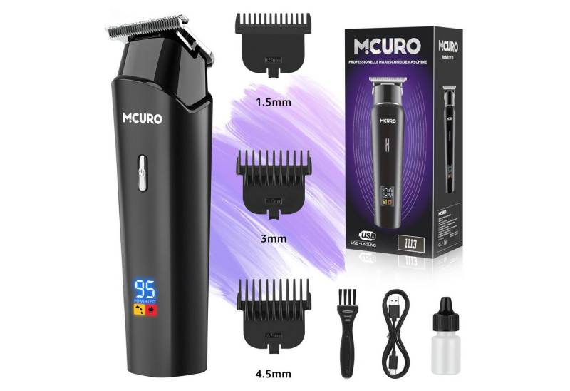MCURO Haarschneider Herren Haarschneidemaschine Profi, Bartschneider, Haartrimmer USB-C Schnurlos LCD Anzeige von MCURO