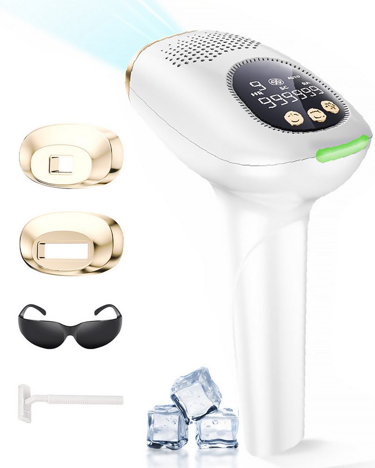 MCURO IPL-Haarentferner Laser Haarentfernung mit Einfrierpunktfunktion, 999,999 Lichtimpulse, 9 Energiestufen Hohe Energiedichte von 15 J / 3,3 cm², Haarentfernung Laser für Männer, Frauen, Achseln, Beine, Körper von MCURO