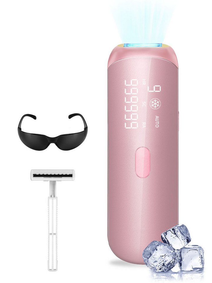 MCURO IPL-Haarentferner mit Eiskühlungsfunktion, Schmerzfrei & Hautfreundlich, 999999 Lichtimpulse, Effektive Laser-Haarentfernung 15J/3,3cm² & 510-1200nm Wellenlänge, IPL-Haarentfernungsgerät für Männer, Frauen, Achseln, Beine, Körper von MCURO