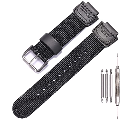 16mm g shock Ersatz Armband Kompatibel mit Casio DW5600E 6900 GA100 110 700 2100 AWG-M100 GW9400 Nylon Leder Uhrenarmband von MCXGL
