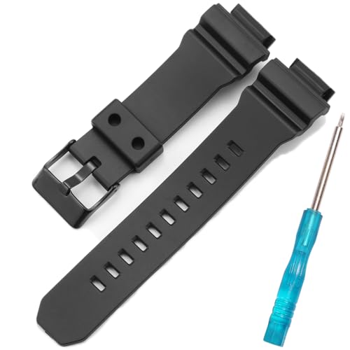 Armband aus Kunstharz, kompatibel mit Casio 3420 GD-X6900 Armband GB-X6900 3418, Sport-Armband, wasserdicht, Ersatzarmband für Herren, Schwarzes Armband, schwarze Schnalle, One Size Armband aus Kunstharz, kompatibel mit Casio 3420 GD-X6900 Armband GB-X6900 3418, Sport-Armband, wasserdicht, Ersatzarmband für Herren, Schwarzes Armband, schwarze Schnalle, One Size von MCXGL