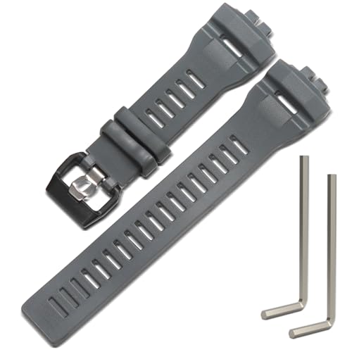 Armband aus Kunstharz, kompatibel mit Casio GBD200 Square GBD200UU-9 GBD-200-1JF GBD200-9 Uhrenarmband für Herren, wasserdichtes Armband, Grau, One Size von MCXGL