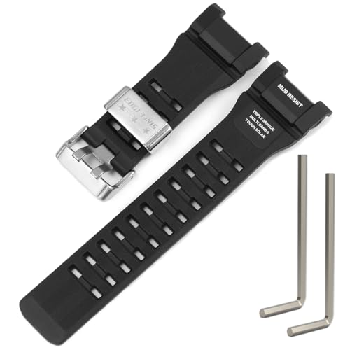 Harz Ersatzgurt Kompatibel mit Casio GWG-B1000 GWG-B1000-1AJF Master der G-Serie MUDMASTER Herren Uhr Band (Black) von MCXGL