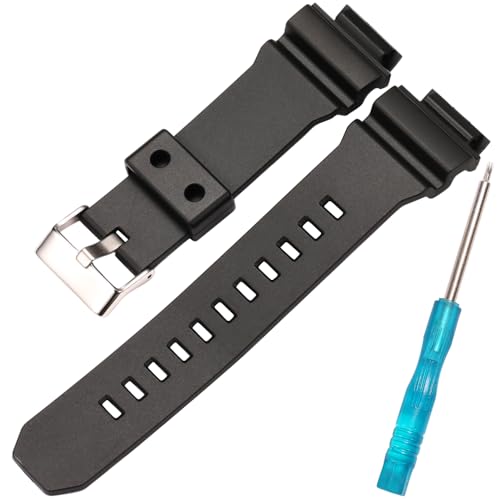 Harzband kompatibel mit Casio GD-X6900 Herren Harzband wasserdicht Bewegung Gummiband Teile (Black Silver) von MCXGL